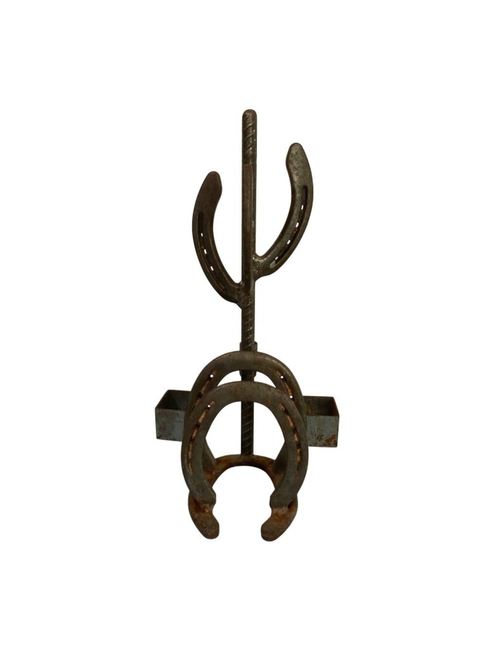 Chippy Rusty Metal Horseshoe Rebar Saguaro Cactus Sculpture Napkin Letter Holder